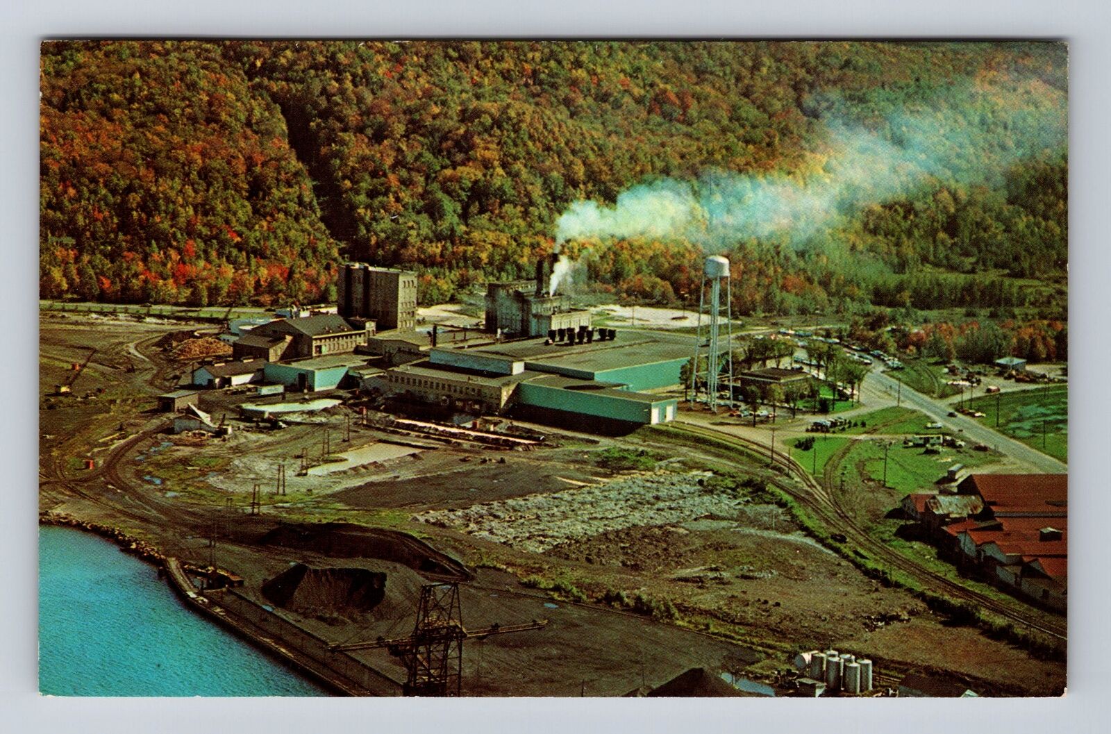 Munising MI-Michigan, Munising Mill, Kimberly Clark, Antique Vintage Postcard