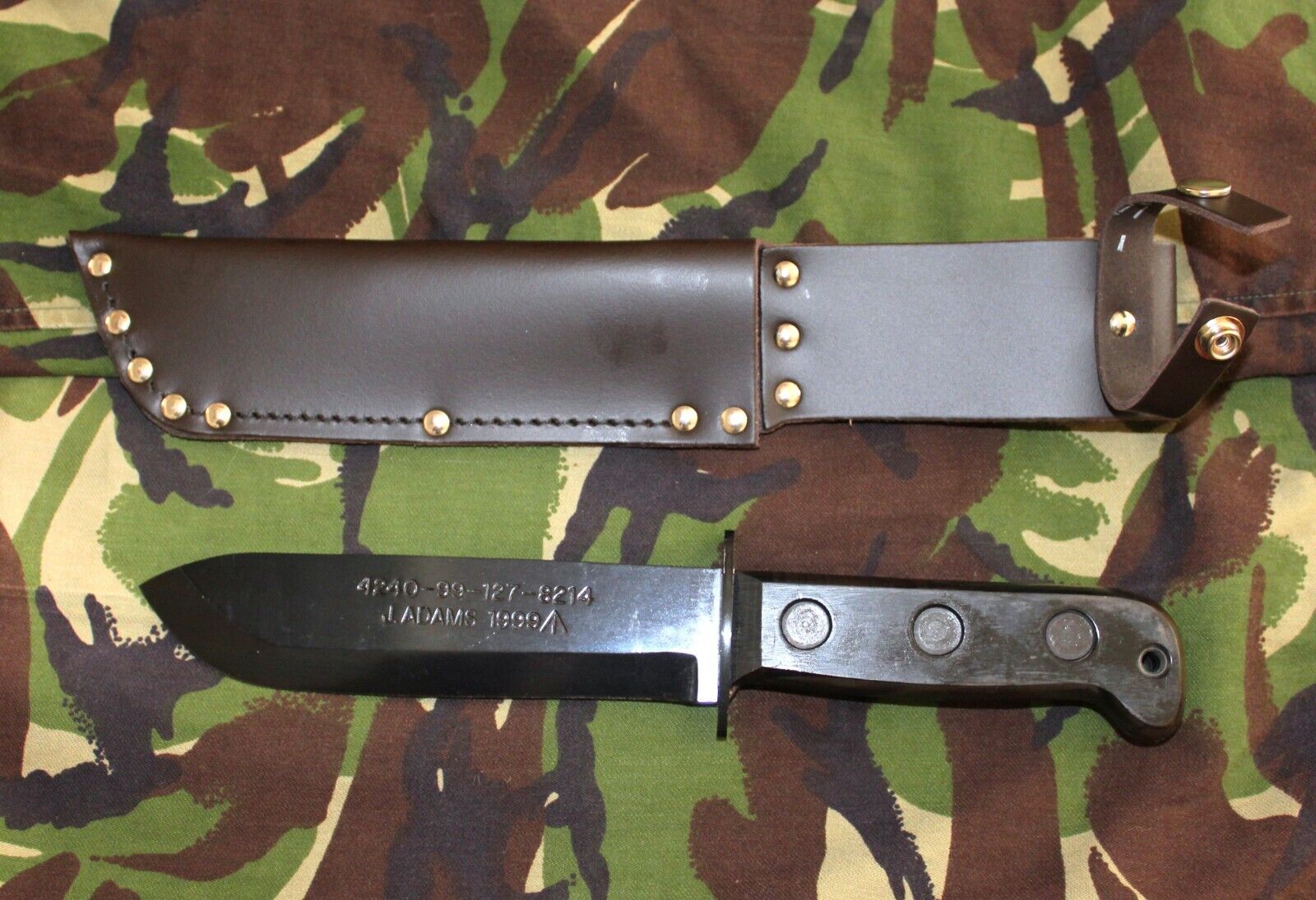 British Army MOD pattern Survival knife Made by J. Adams in Sheffield,  England