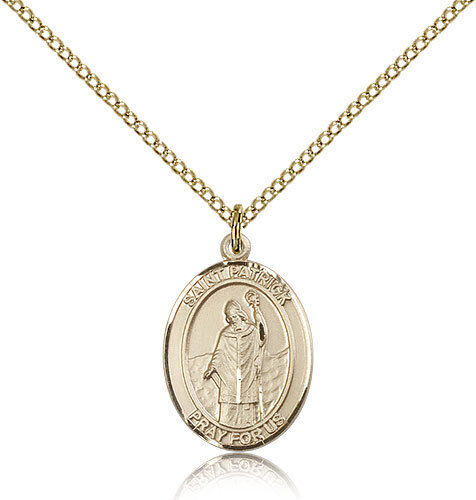 Saint Patrick Medal For Women - Gold Filled Necklace On 18 Chain - 30 Day Mo...