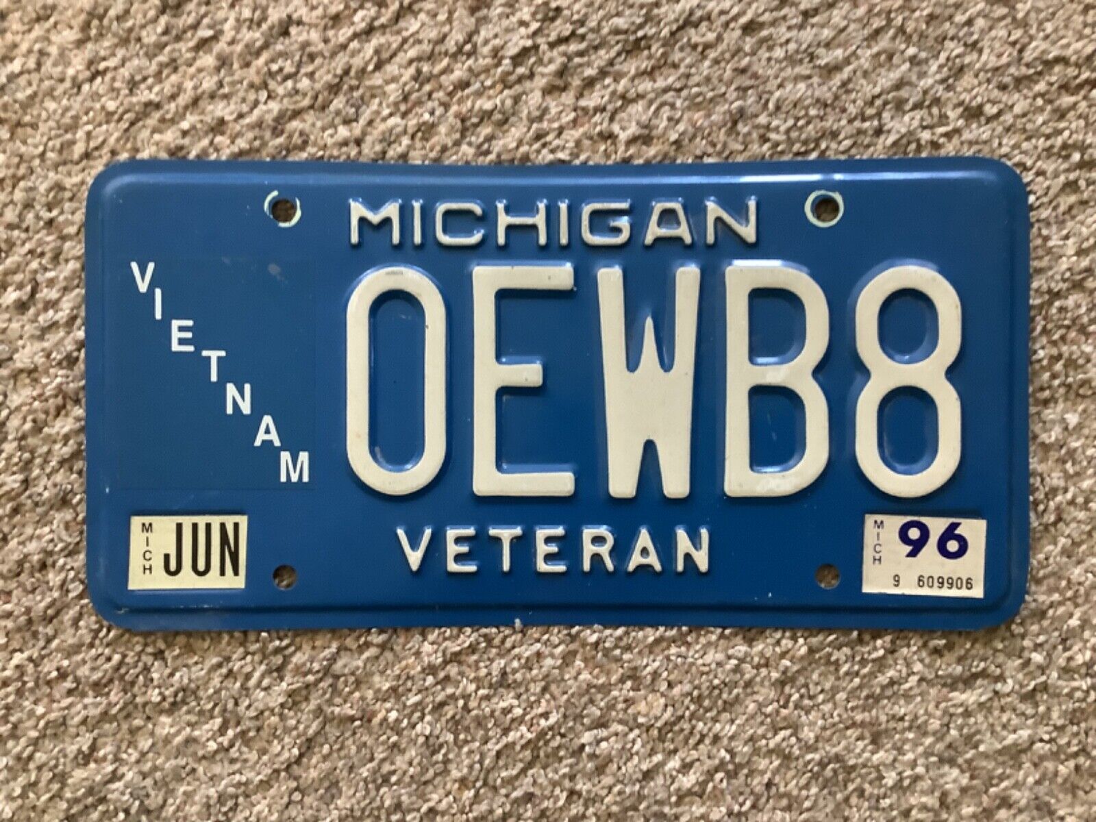 1996 Michigan Vietnam Veteran License Plate