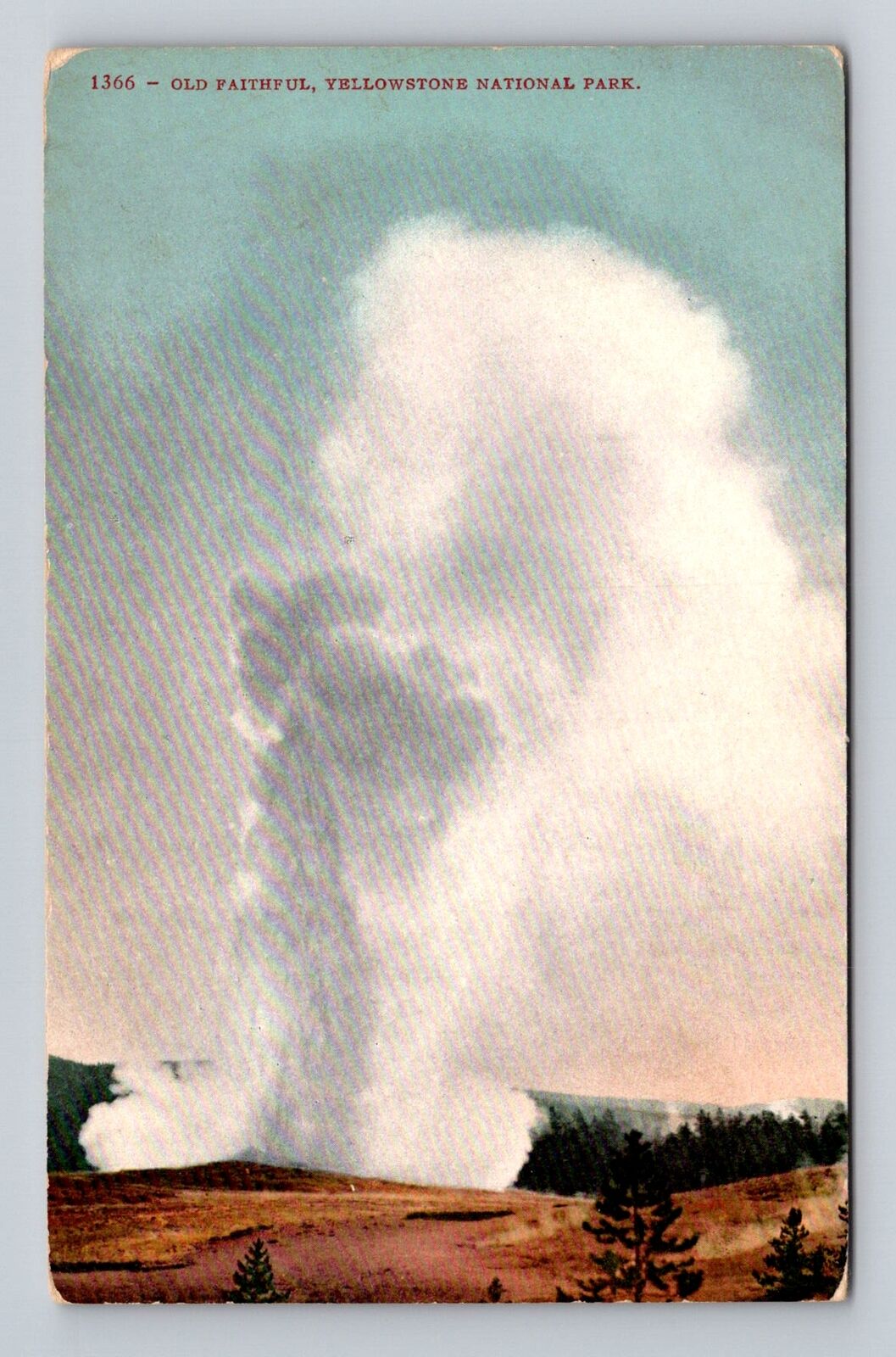 Yellowstone National Park, Old Faithful, Series #1366 Vintage Souvenir Postcard
