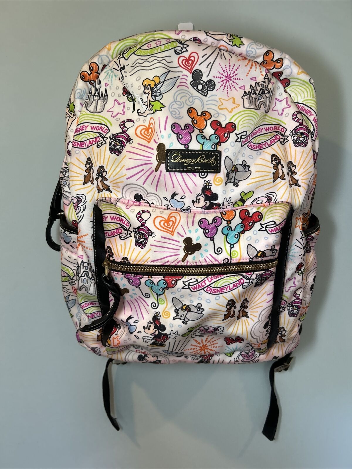 Disney Dooney & Bourke Sketch Nylon Backpack Large RARE Flawed. Read.