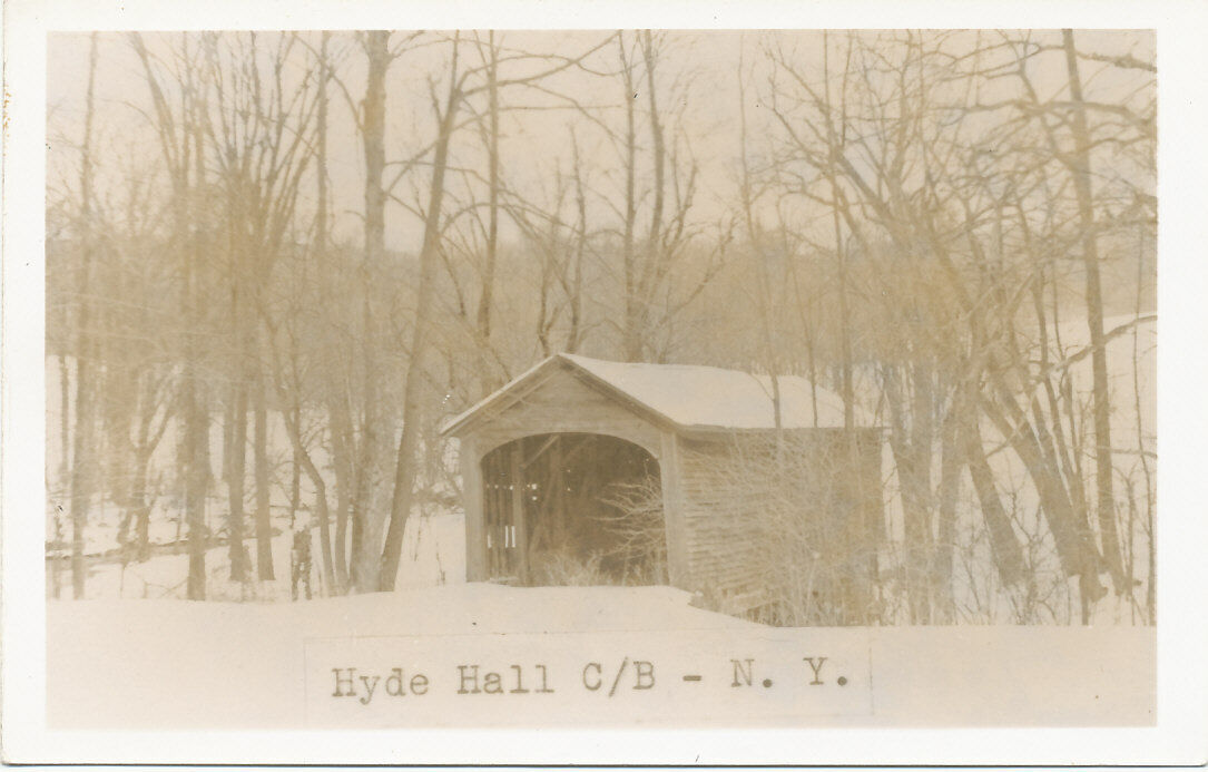 Cooperstown NY * Hyde Hall Covered Bridge RPPC * Oldest in US ?  1825