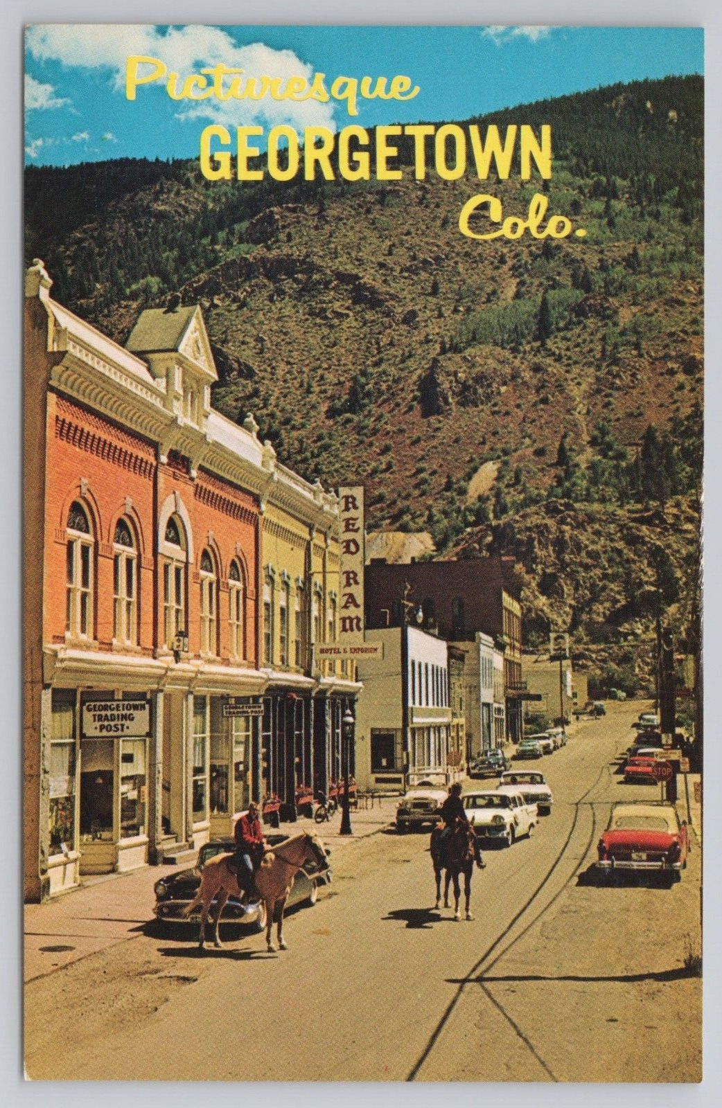 Picturesque Main Street Georgetown Colorado Mining Town 1960s Vintage Postcard