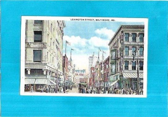 Vintage Postcard-Lexington Street, Baltimore, Maryland