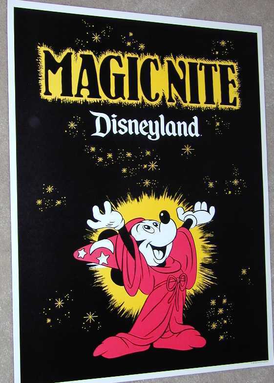 Disneyland Magic Nite POSTER 1979 Disney Mickey Mouse Sorcerer\'s Apprentice WDP