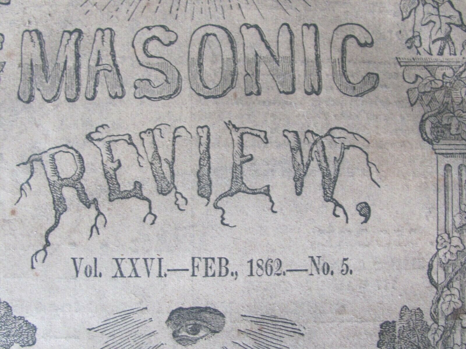 FEB 1862 MAGAZINE THE MASONIC REVIEW MASONS NEWSPAPER