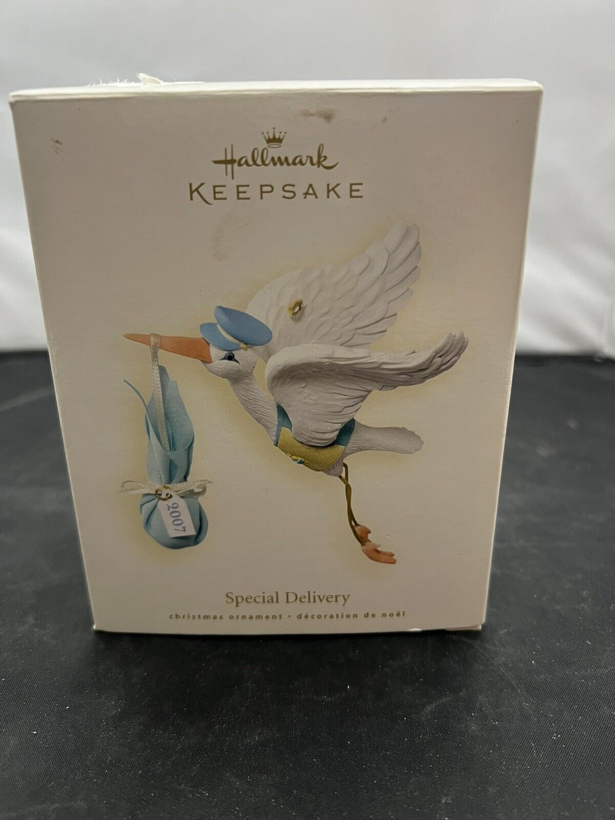 Hallmark Keepsake - Special Delivery Stork with Boy Bundle Ornament 2007
