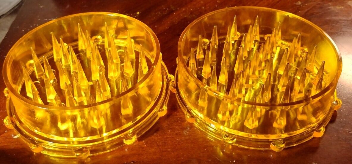 Jumbo Herb Grinder 100mm/4 inches Acrylic 2pc Yellow