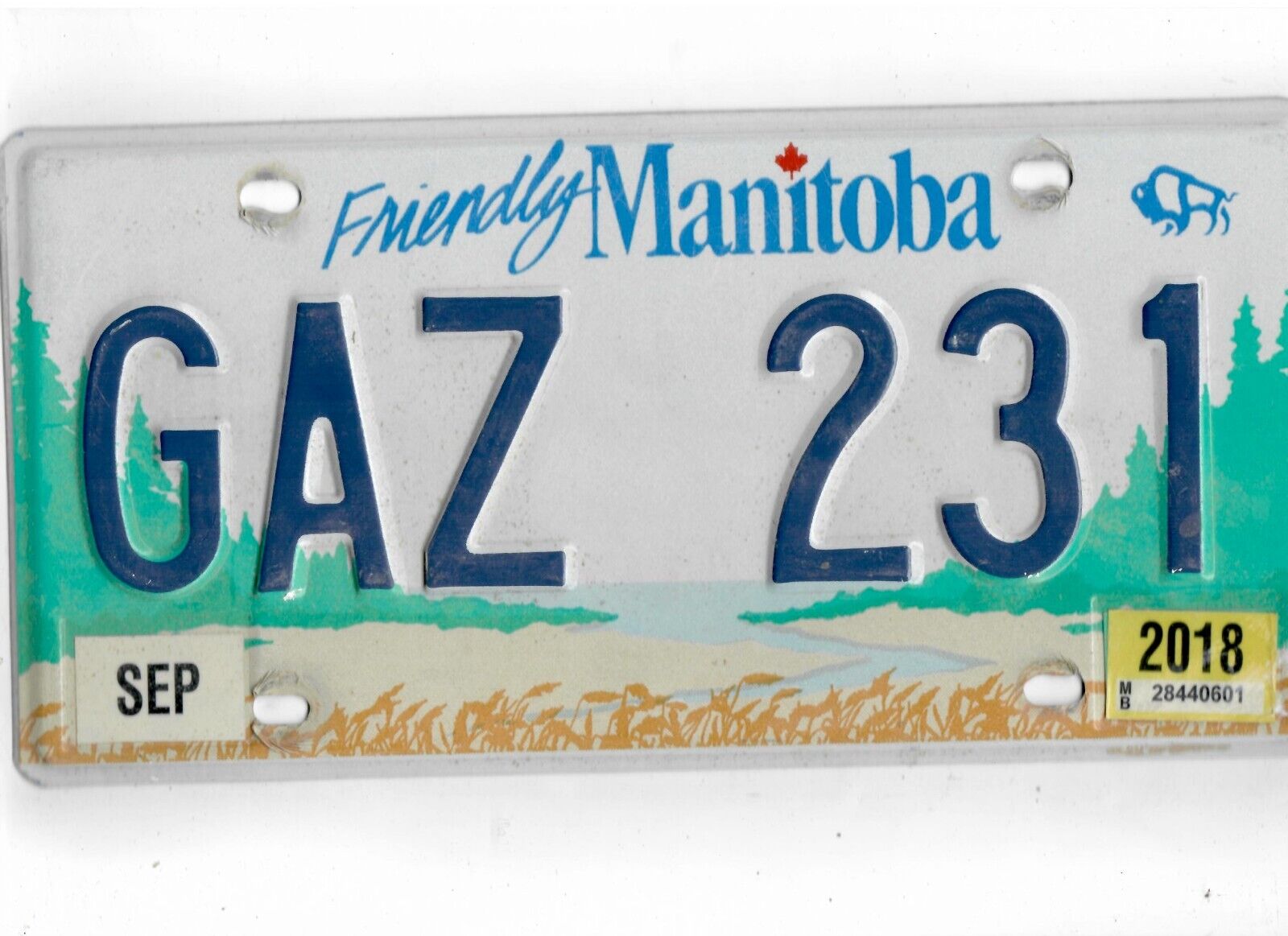 MANITOBA passenger 2018 license plate \