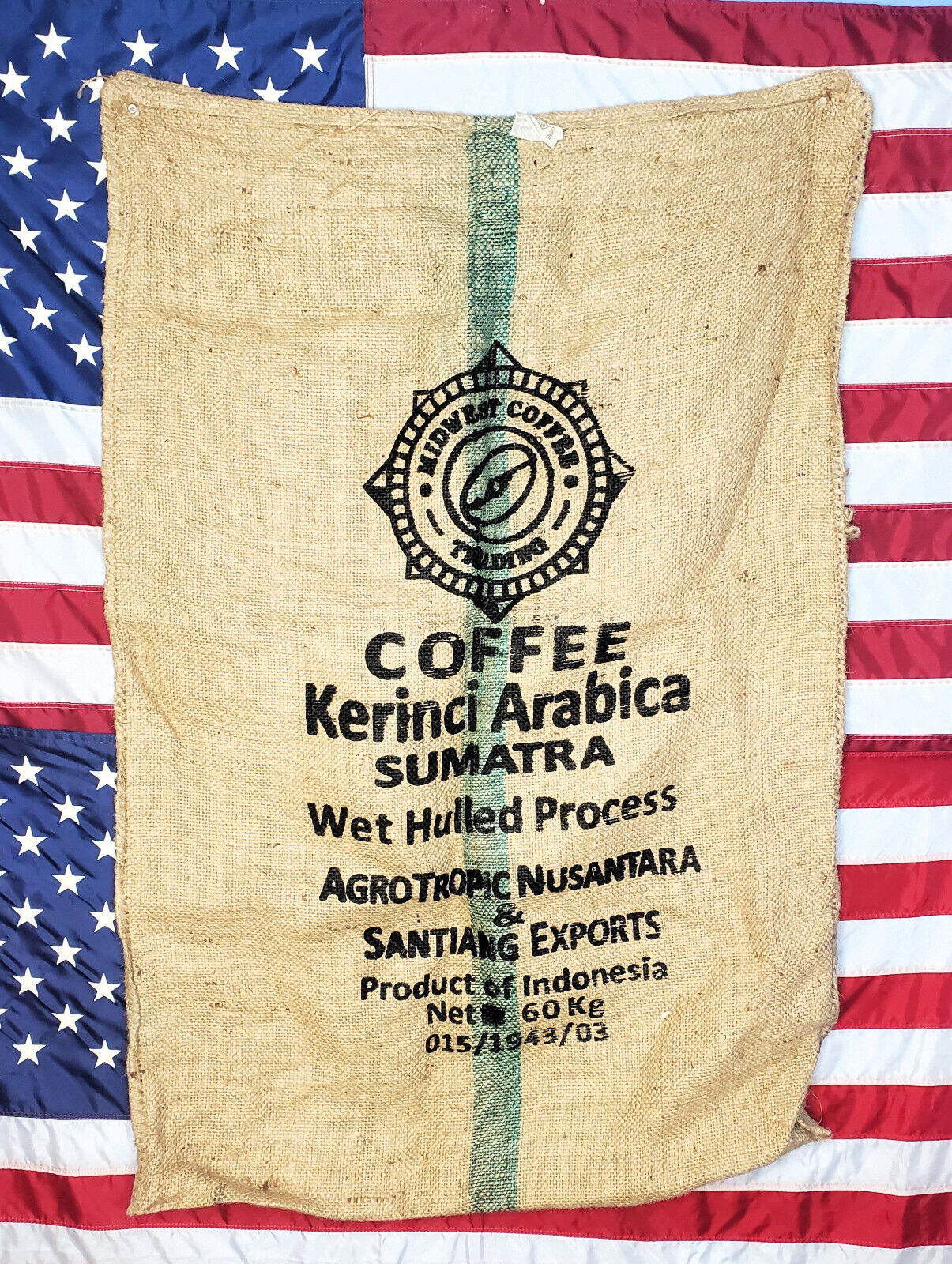 Burlap Coffee Sack ~ Bag ~ Jute Gunny Sack ~ Sturdy Heavy Fabric ~ Coffee Art 