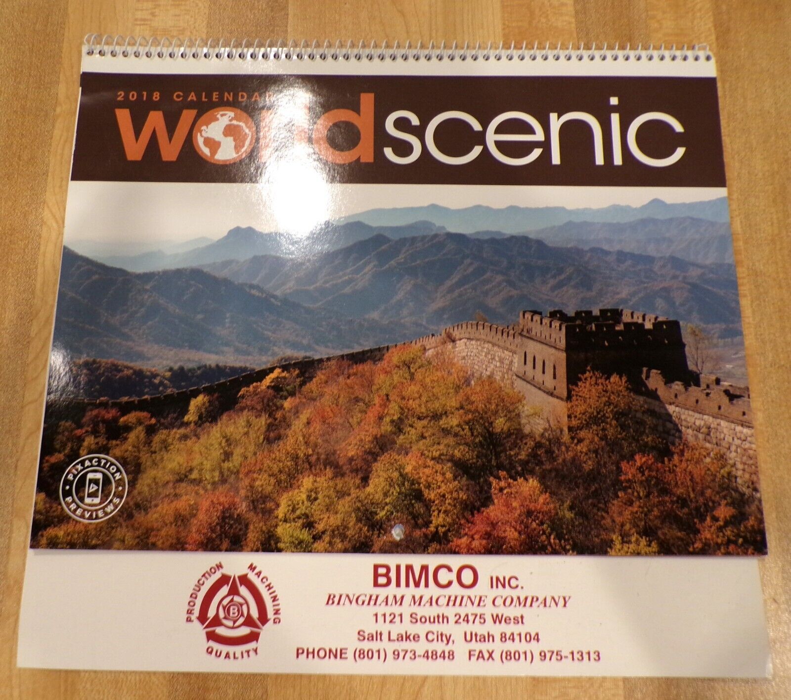 Calendar - 2018 World Scenic, BIMCO, Inc. (Bingham Machine Co.)