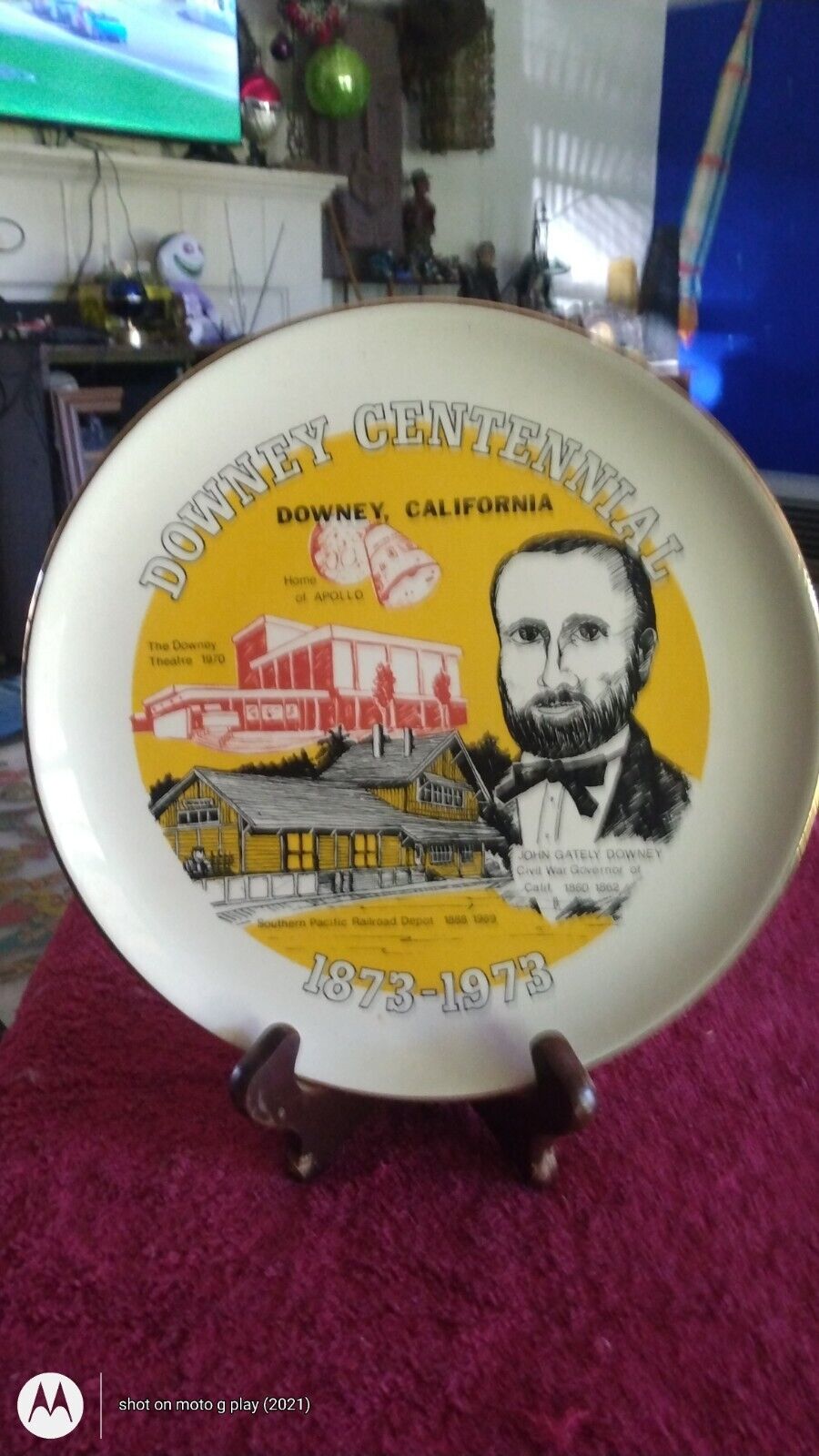Vintage Downey CA Home Of Apollo NASA Program Centennial Ceramic Plate