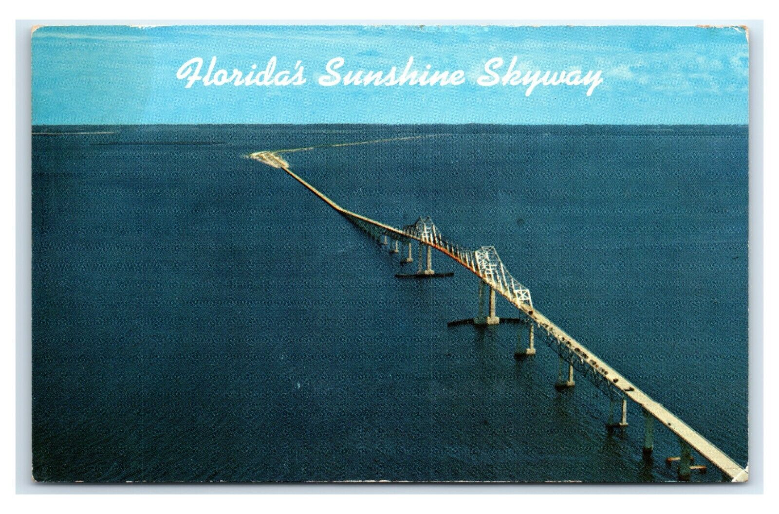 Postcard Florida\'s Sunshine Skyway FL aerial D106