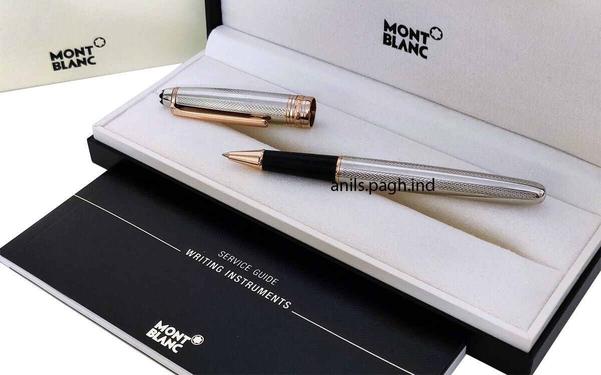 Montblanc Meisterstuck Solitaire Sterling Silver Pen - With Copper Trims
