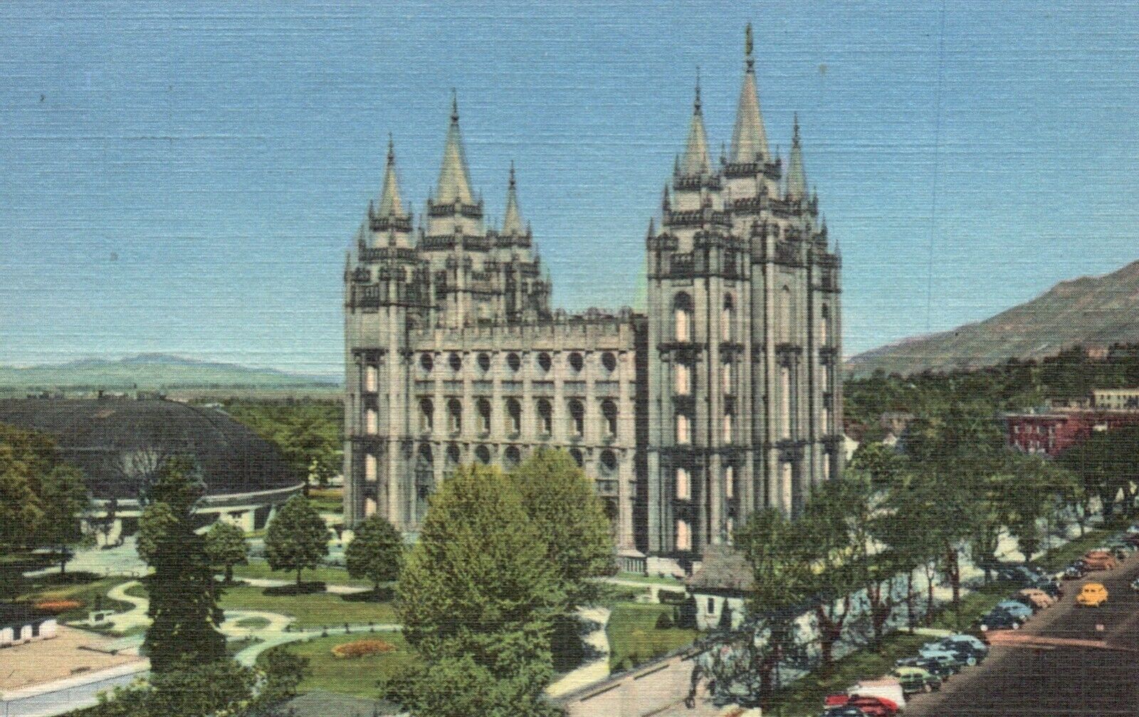 Postcard UT Salt Lake City Mormon Temple View Posted 1952 Vintage PC H6183