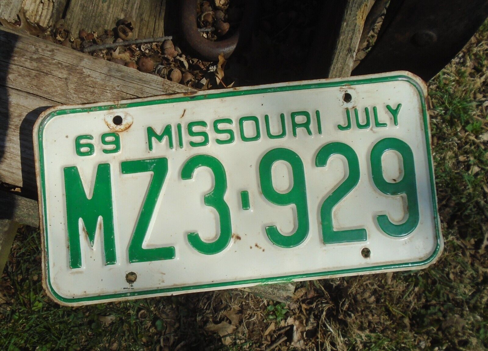 Missouri 1969 License Plate # MZ3-929
