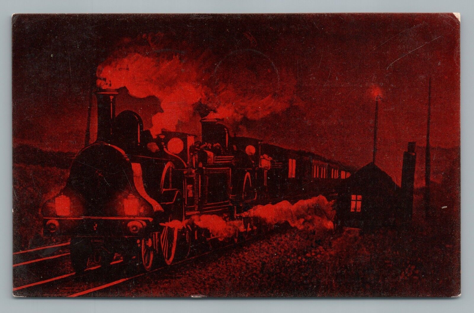 Red Train—Becht & Link Tailor Advertising CINCINNATI Rare Antique Postcard 1909