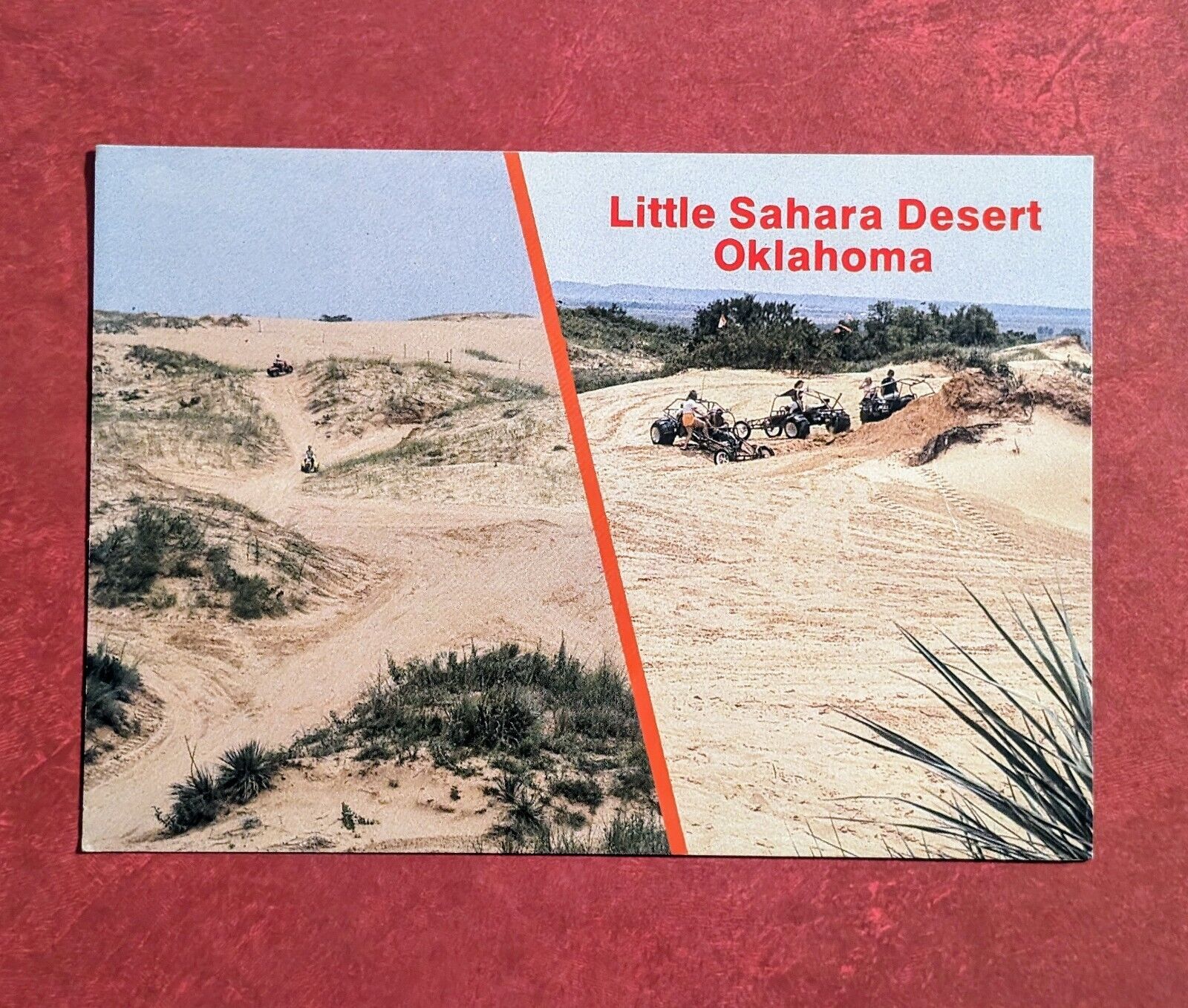 Vtg Little Sahara Desert Oklahoma Postcard - Fun In The Sun Highway 14 Waynoka