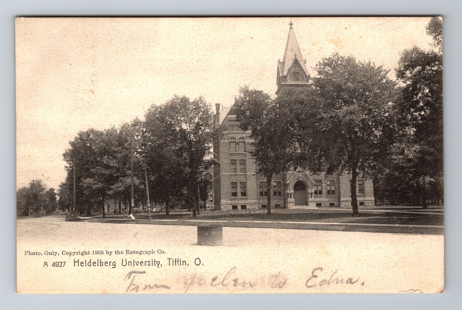 Tiffin OH-Ohio, Heldelberg University, Antique, Vintage Souvenir Postcard