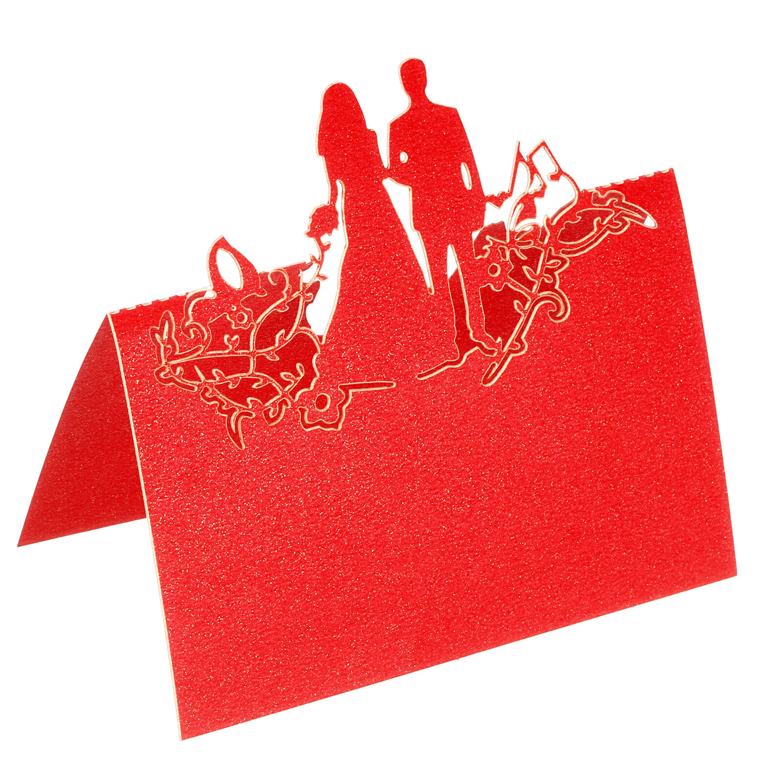 Table Name Place Cards,50Pcs Hollow People Cut Design Blank Card Red