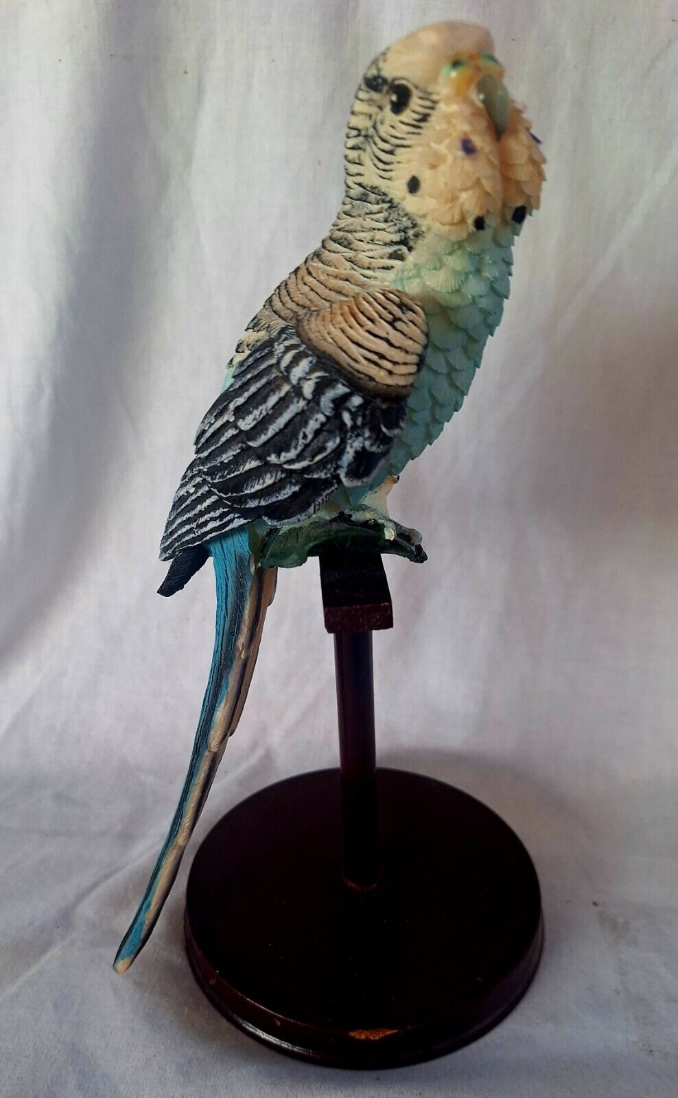 Vintage Blue Budgerigar Figurine Parakeet Parrot Handpainted Figure Collectible 