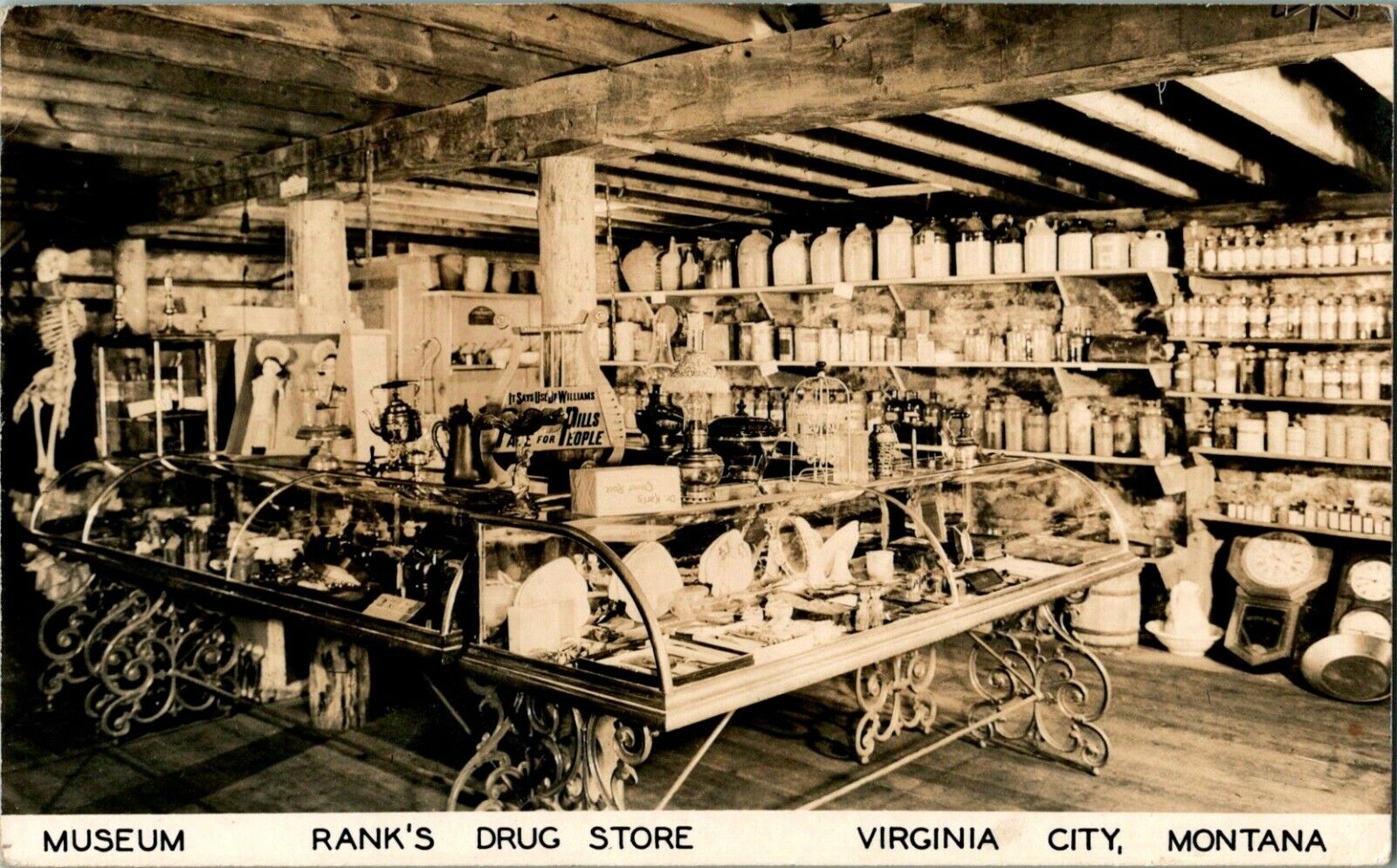 c.1940\'s RPPC Rank\'s Drug Store Historic Virginia City Montana Postcard 