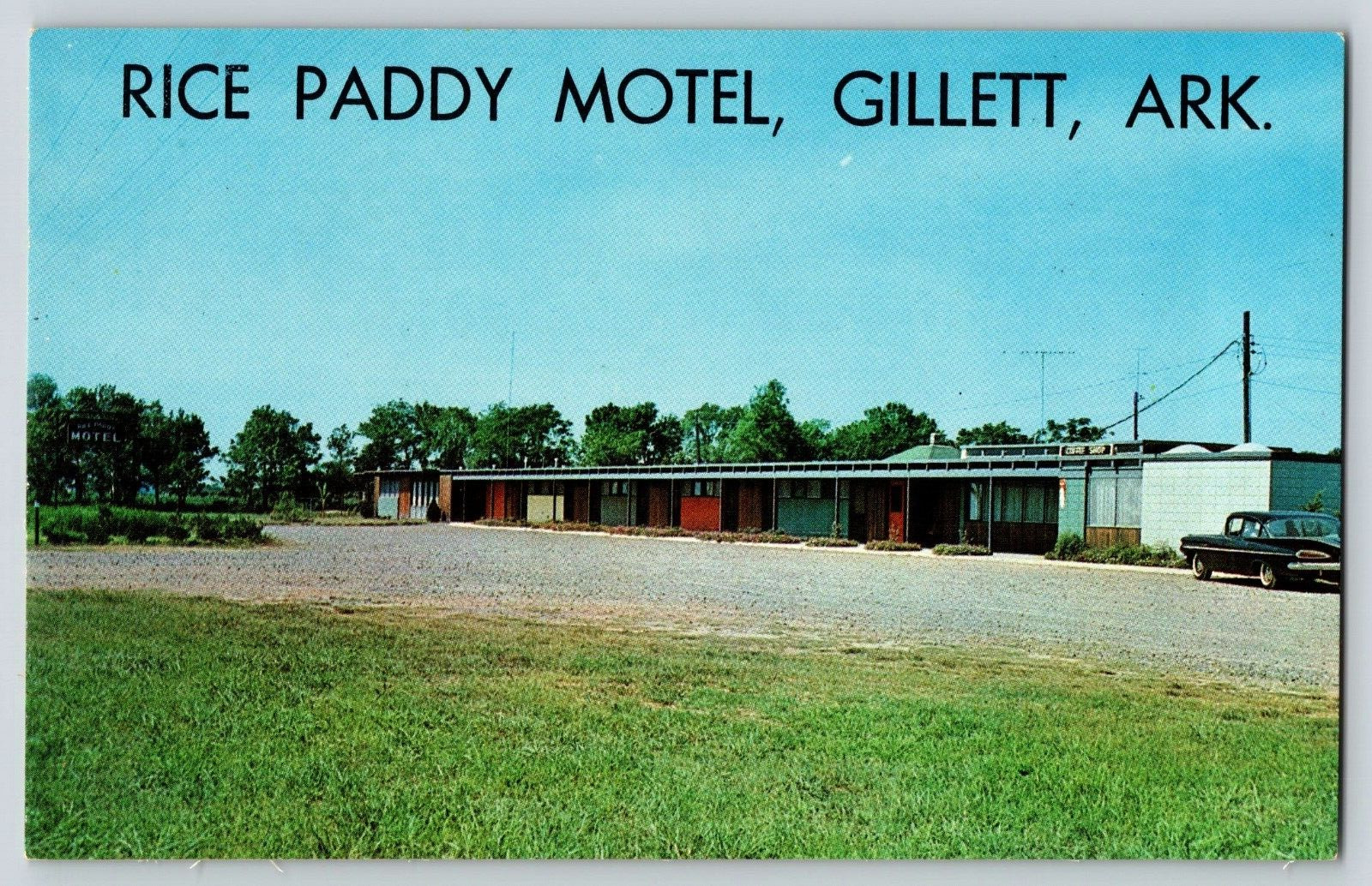 Postcard Rice Paddy Motel Gillett Arkansas