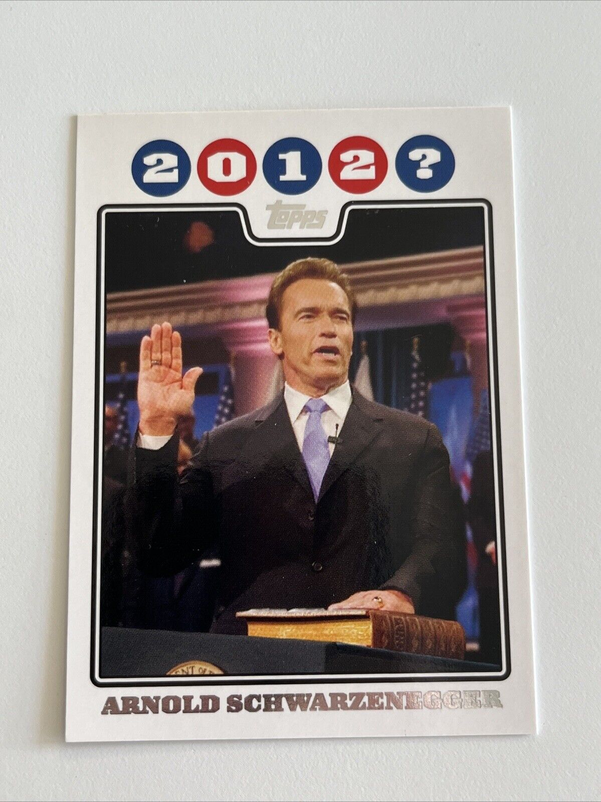 Arnold Schwarzenegger 2008 Topps Campaign Card Rare Short Print C08-AS E306