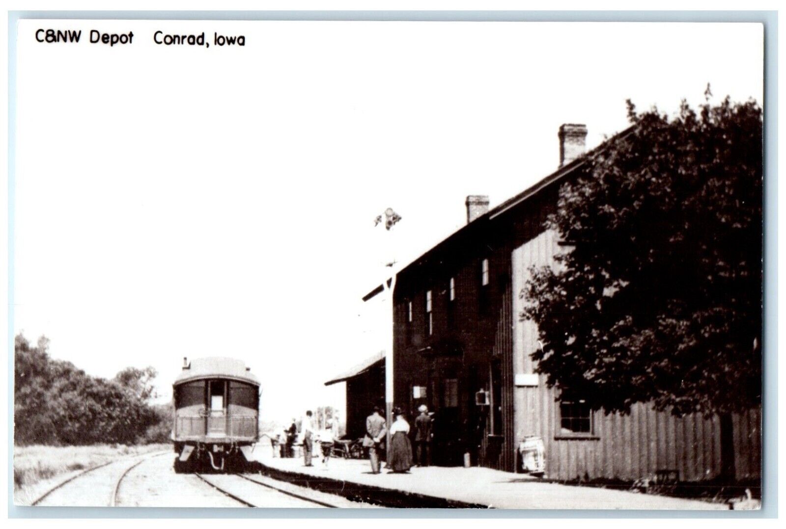 c1960\'s C&NW Depot Conrad Iowa Railroad Train Depot Station RPPC Photo Postcard