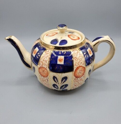 Vintage Sudlow’s Burslem England Gaudy Welsh Teapot