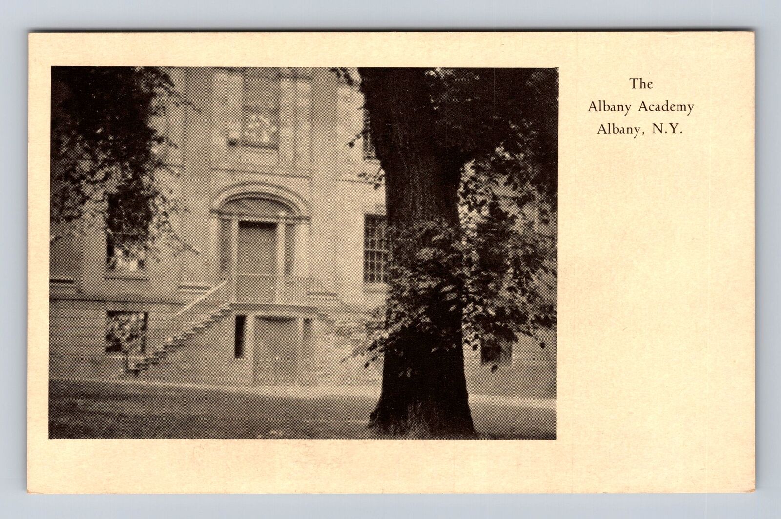 Albany NY-New York, Albany Academy, Antique Vintage Souvenir Postcard