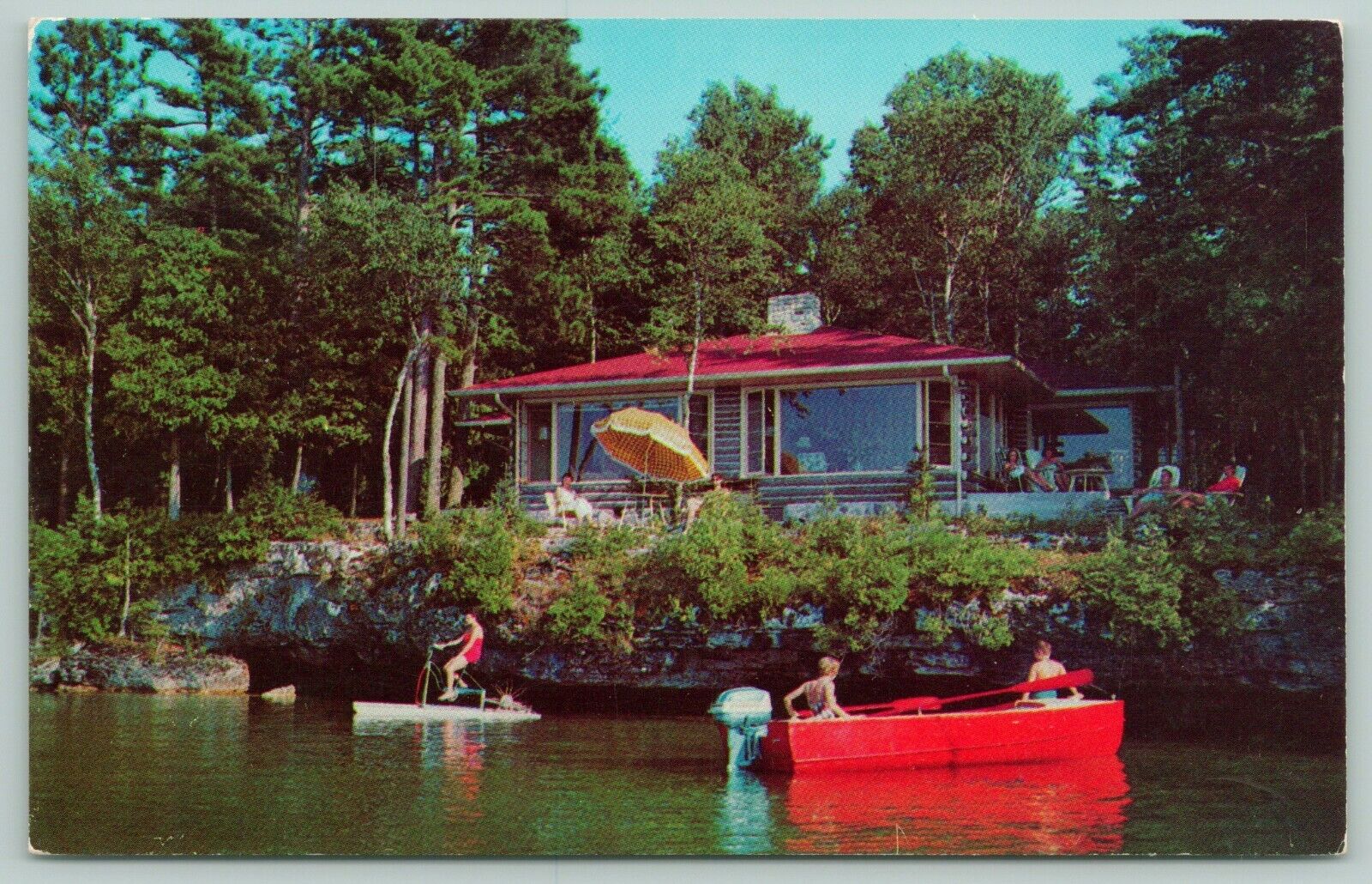 Bailey\'s Harbor Wisconsin~Gordon Lodge~Shore Cottage~Boat Oars~Paddle Boat~1963