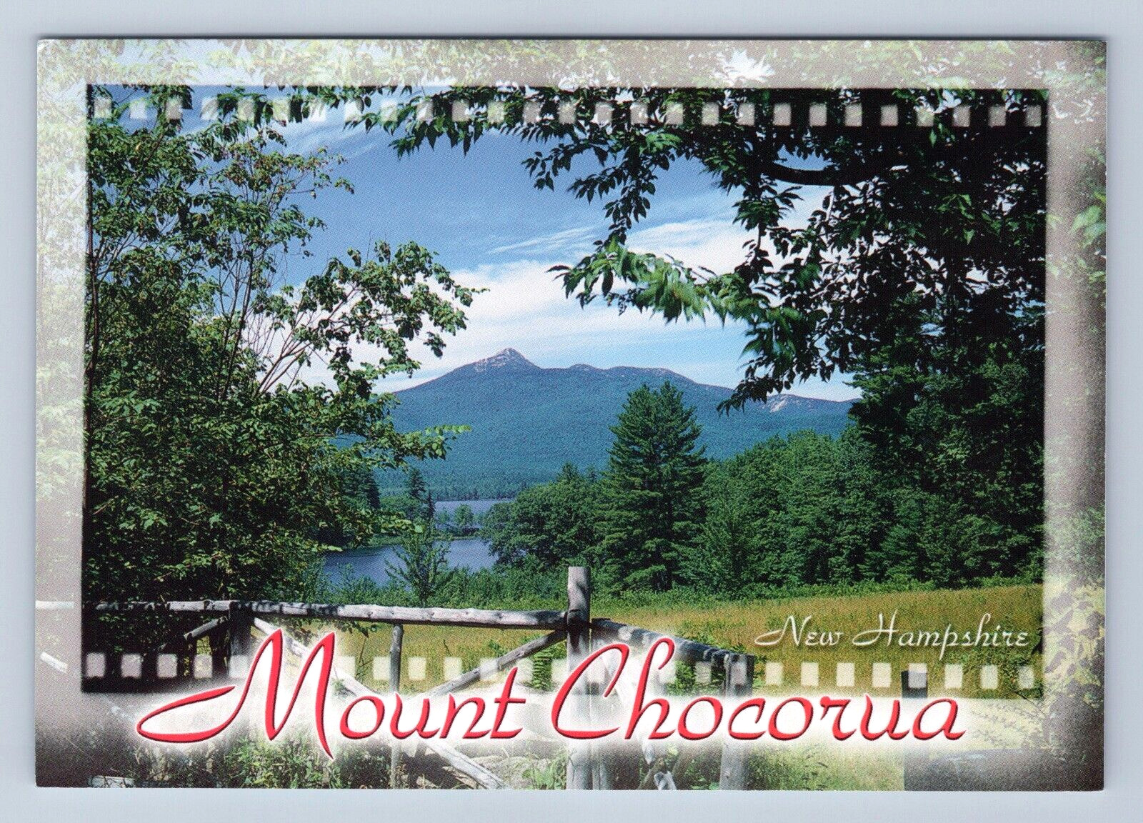 Postcard 4x6 NH Mount Chocorua Fence Scenic Nature View New Hampshire