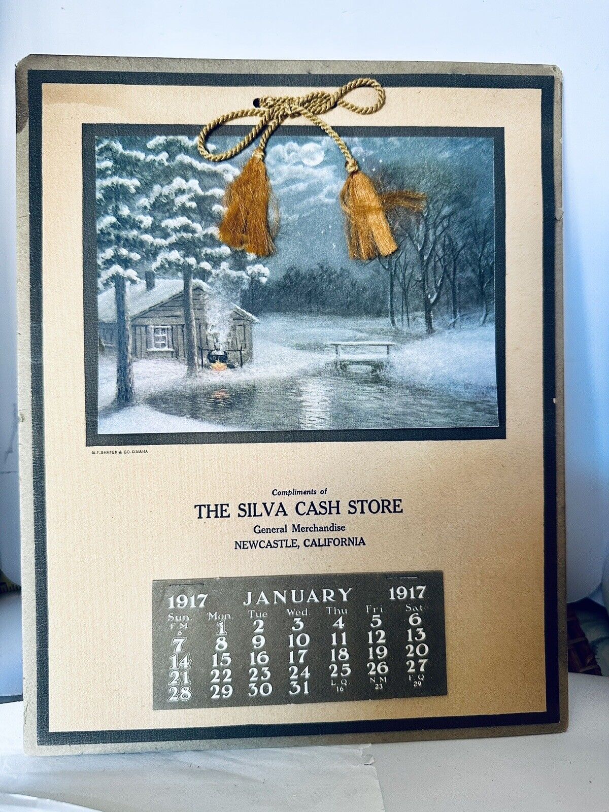 The Silva Cash Store Advertising Calendar Newcastle, California 1917