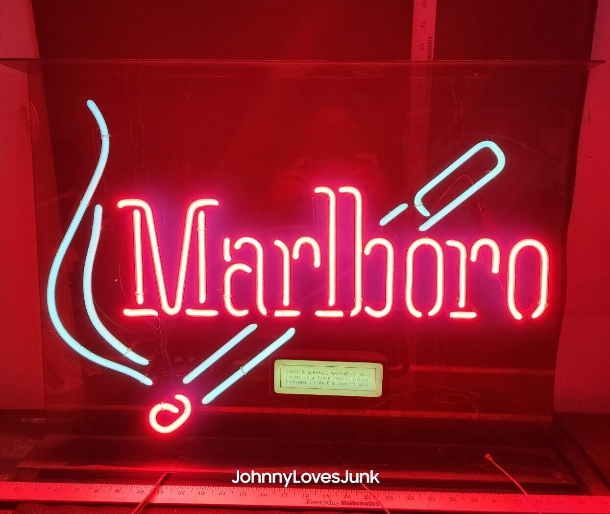 Vintage Marlboro Cigarette Neon Sign Works No Issues Ready2Display 28x21 Inch 