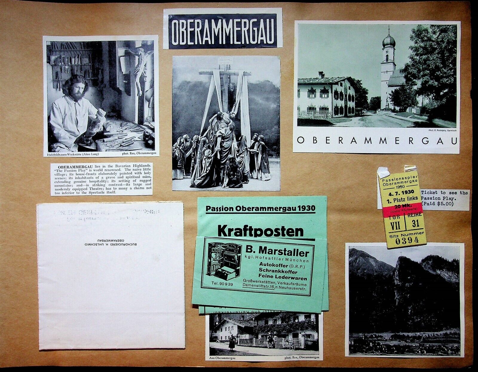 1930s Oberammergau Germany Items Passion Play Brochure Ticket Photo Cards
