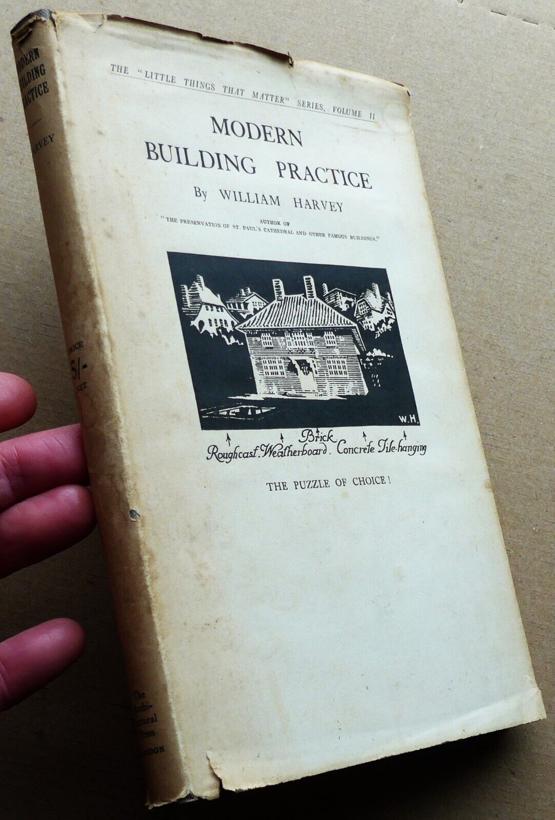 1925 1st ed MODERN BUILDING PRACTICE William Harvey HB DJ illustrated VGC