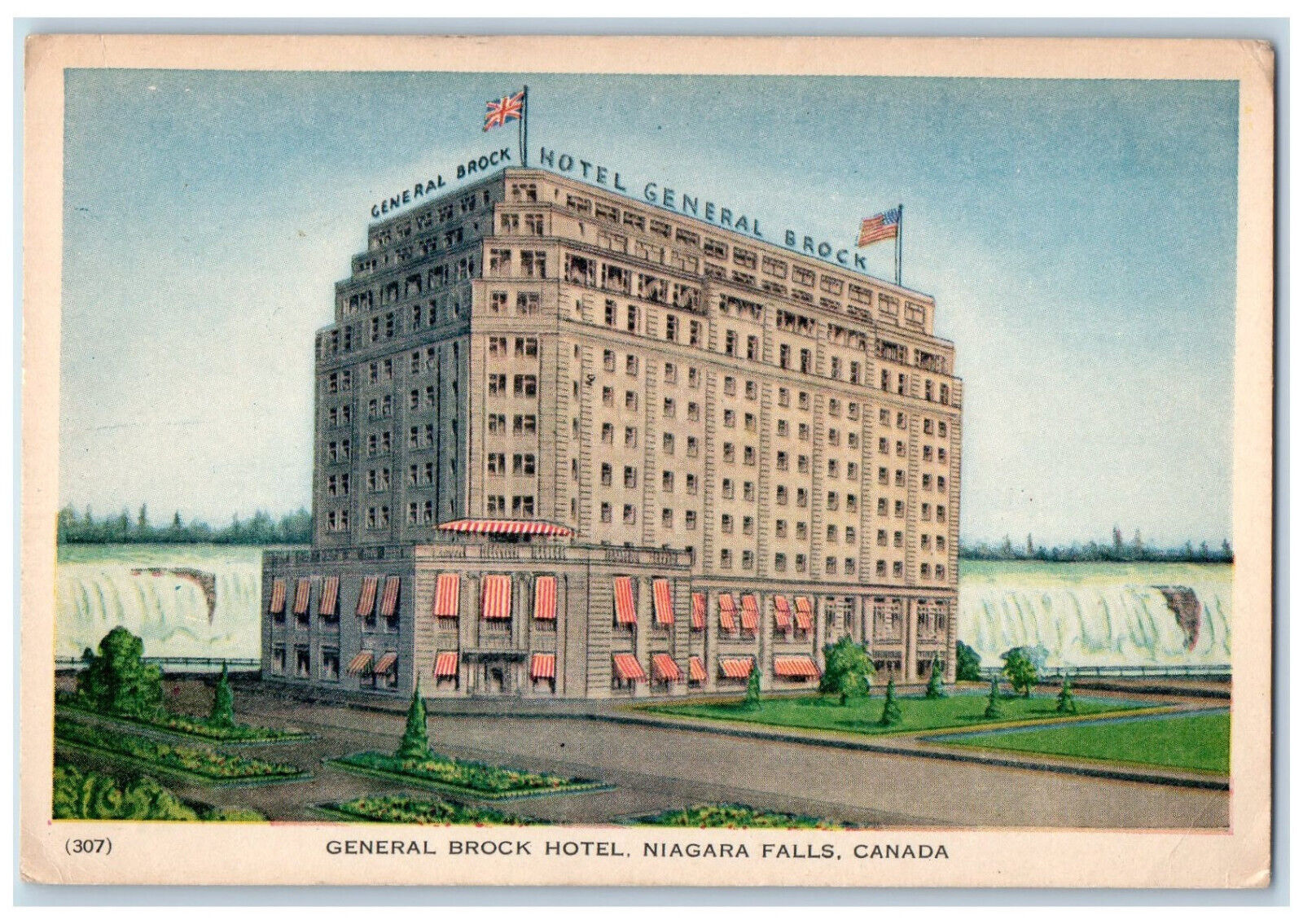 c1950\'s General Brock Hotel Niagara Falls Ontario Canada Vintage Postcard