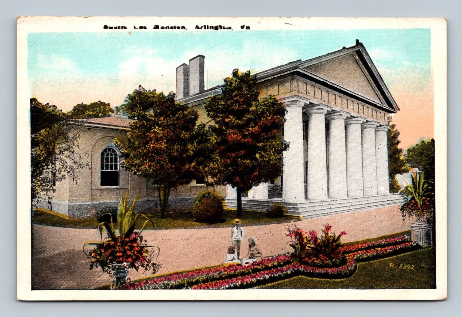 Postcard Curtis Lee Mansion, Arlington VA