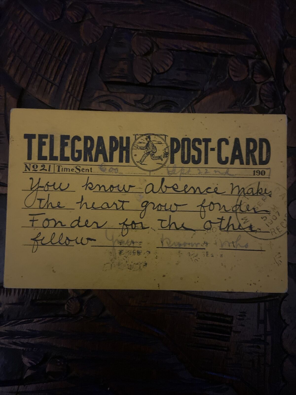 Telegraph Post-Card (1907) From Visalia, CA