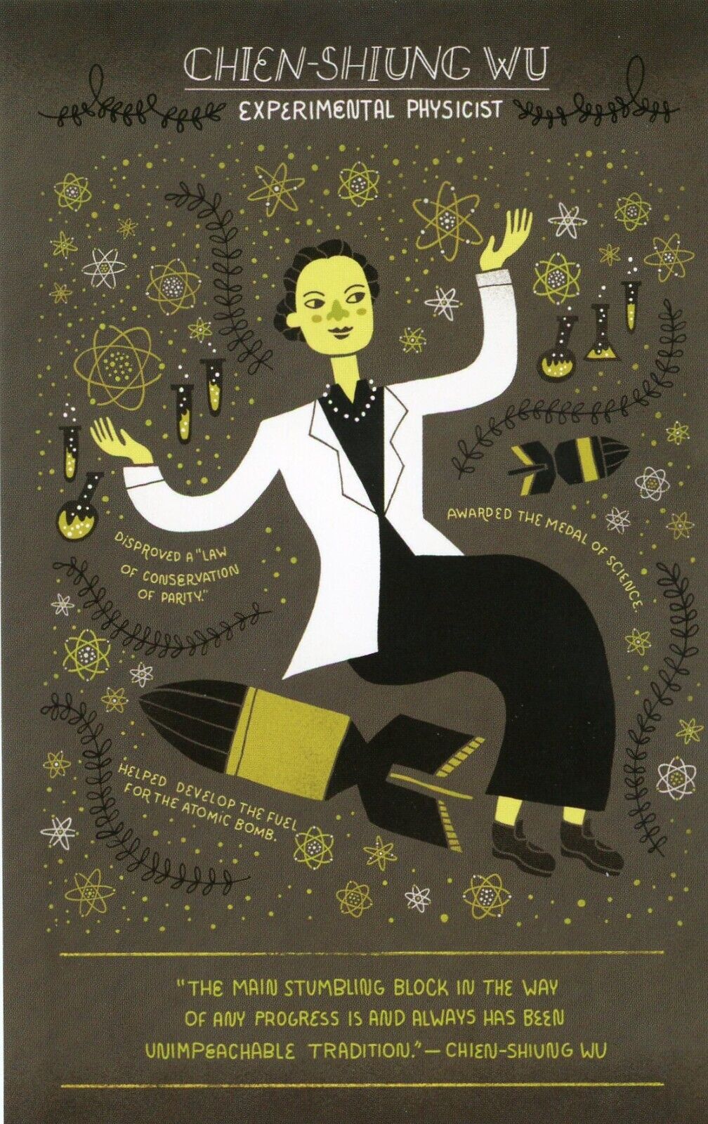 Chien-Shiung Wu, Experimental Physicist (Chinese-American, 1912-1997) --POSTCARD