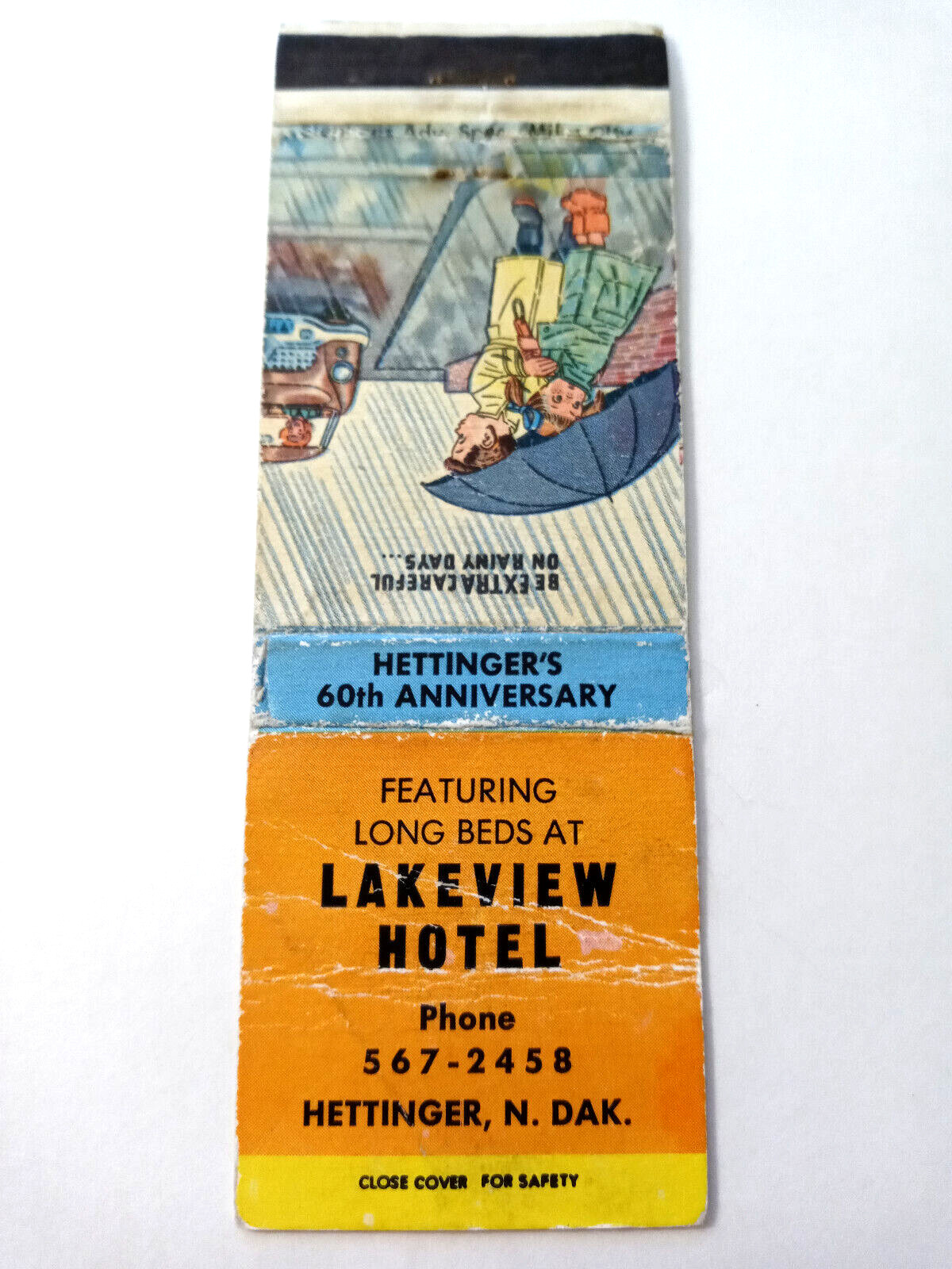 Vintage Matchbook: Lakeview Hotel, Hettinger, ND