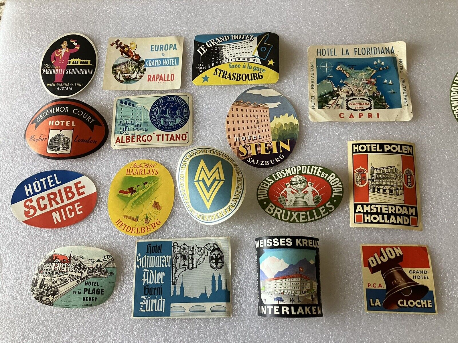 Vintage European Luggage Labels Plus Extras (see pictures) 29 Labels
