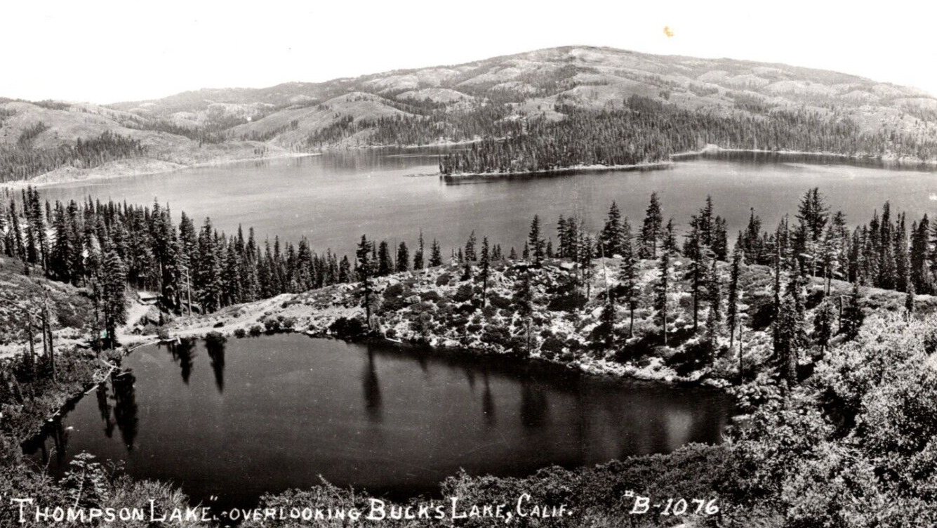 RPPC Thompson Lake Overlooking Buck's Lake Beautiful CALIFORNIA VINTAGE Postcard
