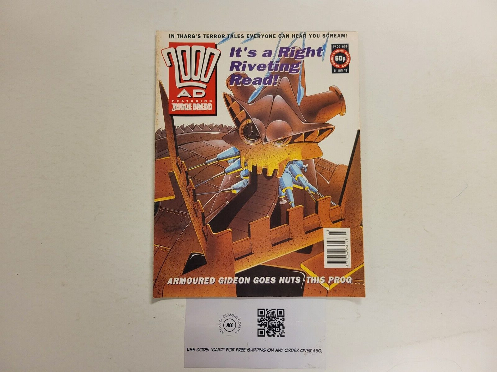 2000 AD Featuring Judge Dredd # Prog 838 VF Fleetway Editions 2 TJ24