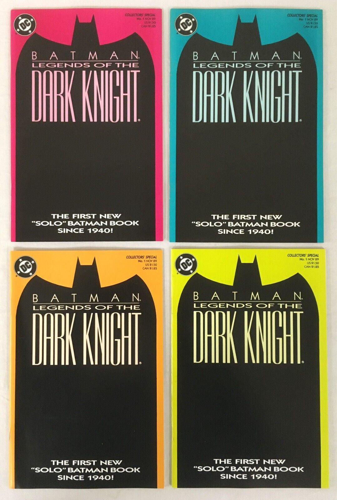Batman Legends of the Dark Knight #1 Complete Set of 4 Color Variants 1989 VF/NM