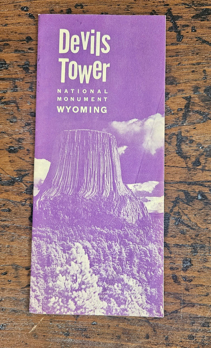 Vintage Devils Tower National Monument Wyoming Brochure Pamphlet - US EPHEMRA