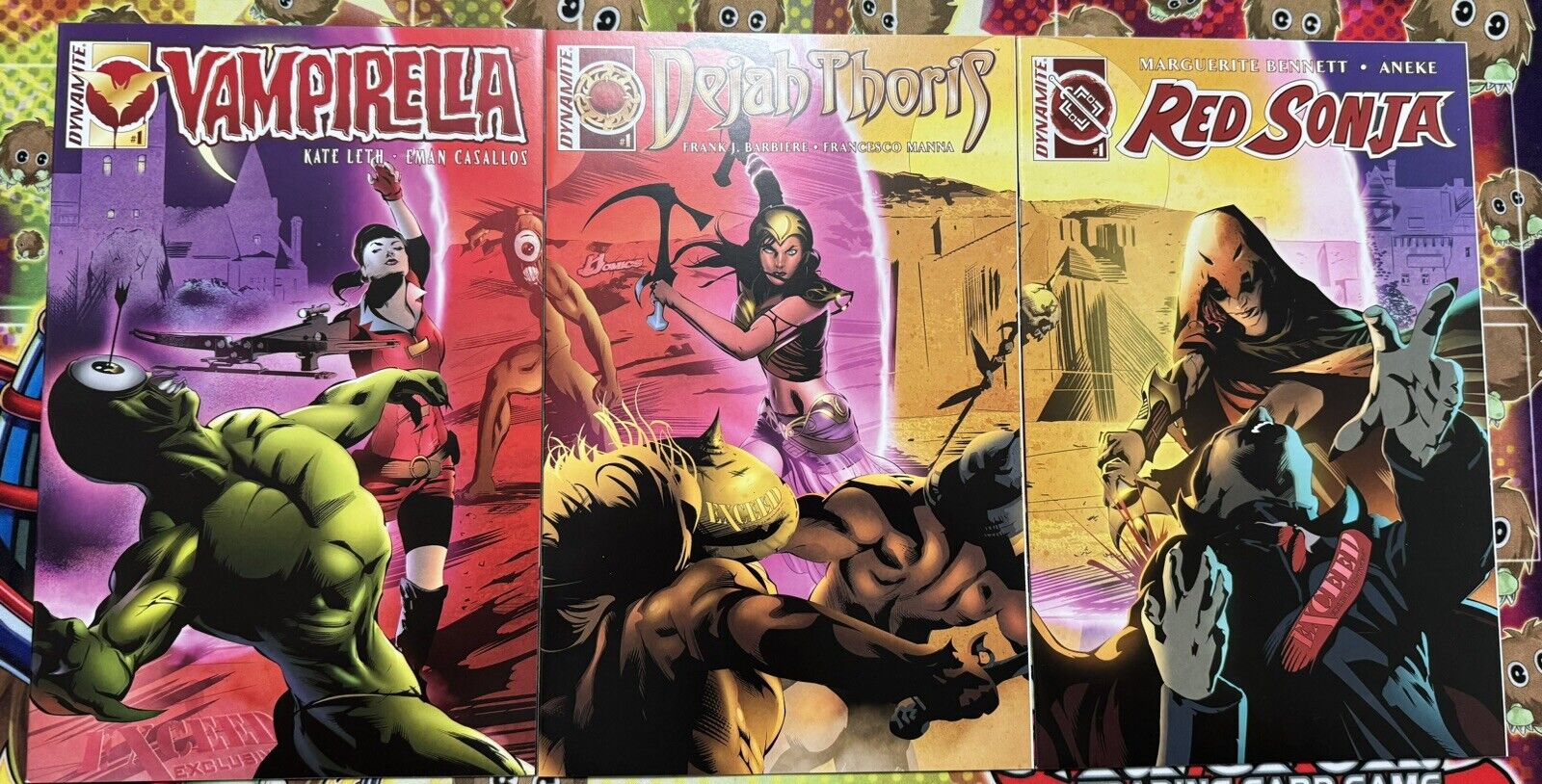 Deja Thoris Red Sonja Vampirella #1s Exclusive Connecting Covers Dynamite (2016)