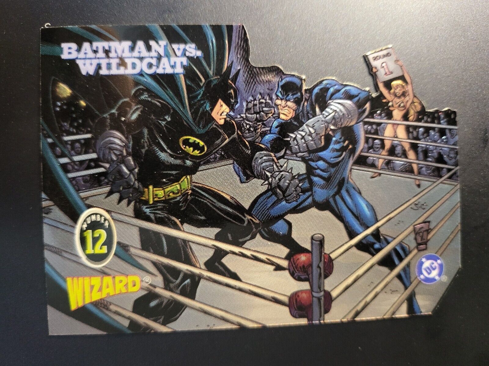 Batman vs Wildcat Die Cut Chromium Card #12 Wizard Magazine DC Comics 